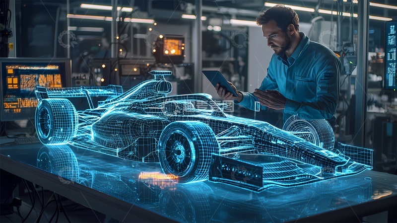 高清大图下载【趣麦麦图】科技赛车设计师数字建模