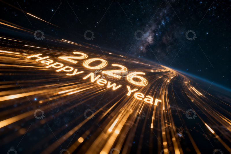 高清大图下载【趣麦麦图】2026新年祝福星空动态画面