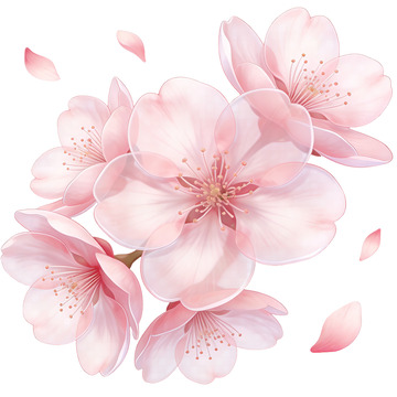 樱花盛开插画设计素材