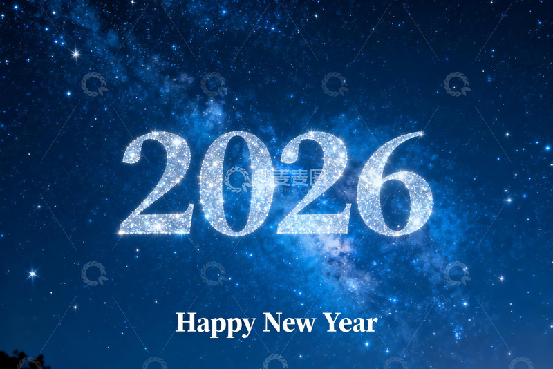 高清大图下载【趣麦麦图】2026新年星空贺图