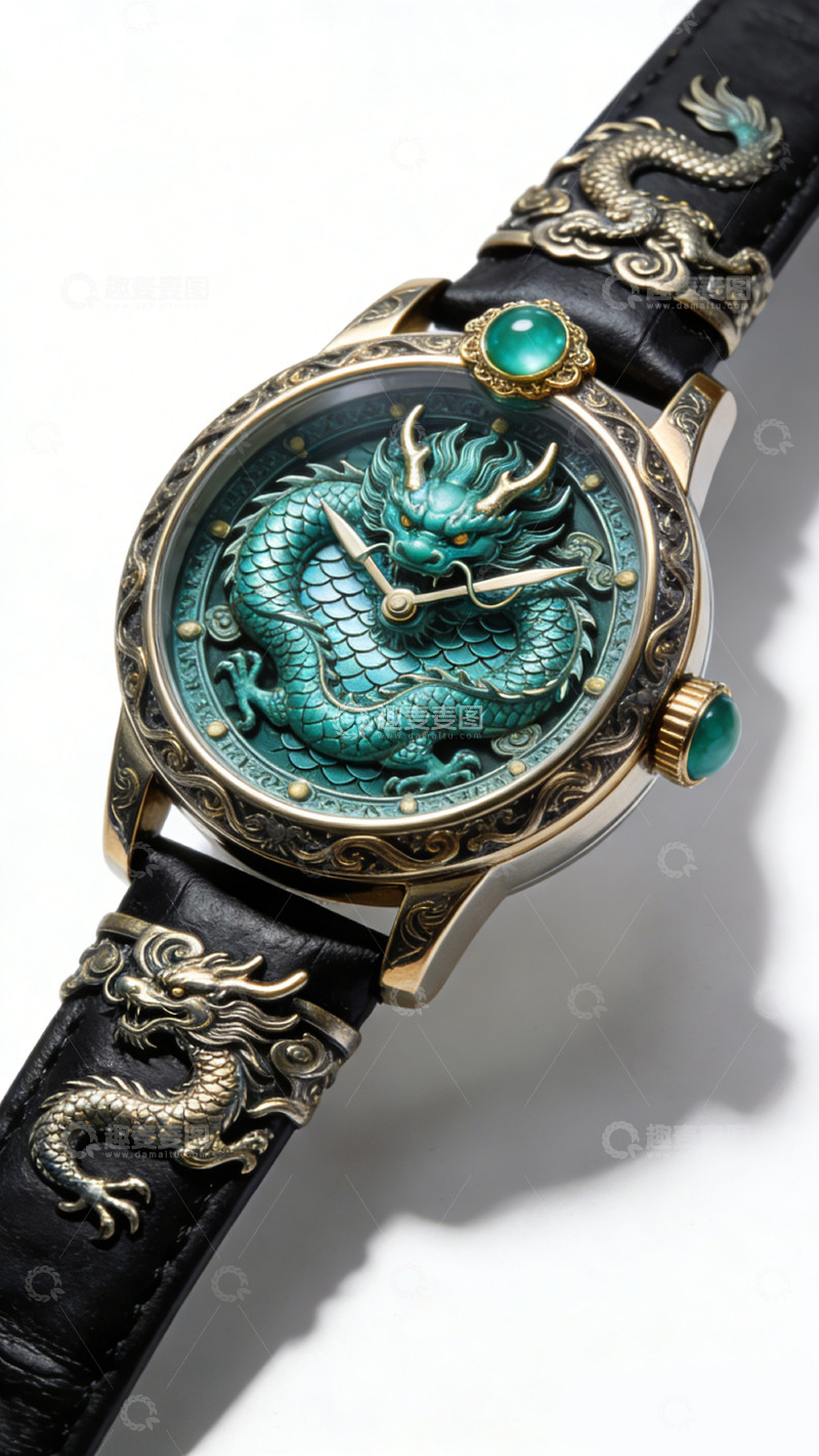 高清大图下载【趣麦麦图】文创产品古风龙形腕表精美饰品