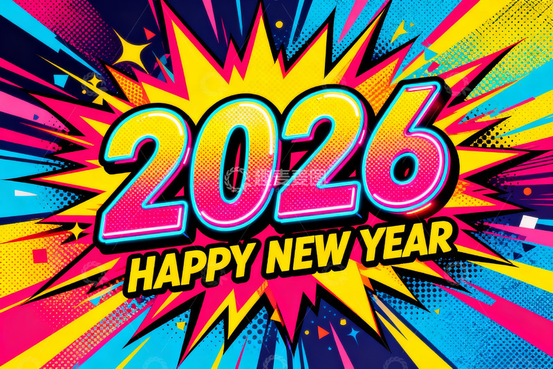 高清大图下载【趣麦麦图】2026新年庆祝海报