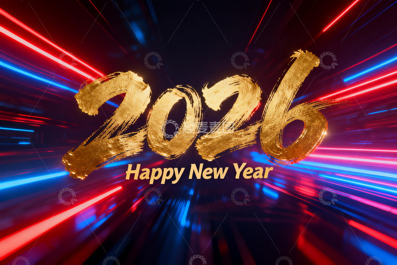 高清大图下载【趣麦麦图】2026新年金色数字背景