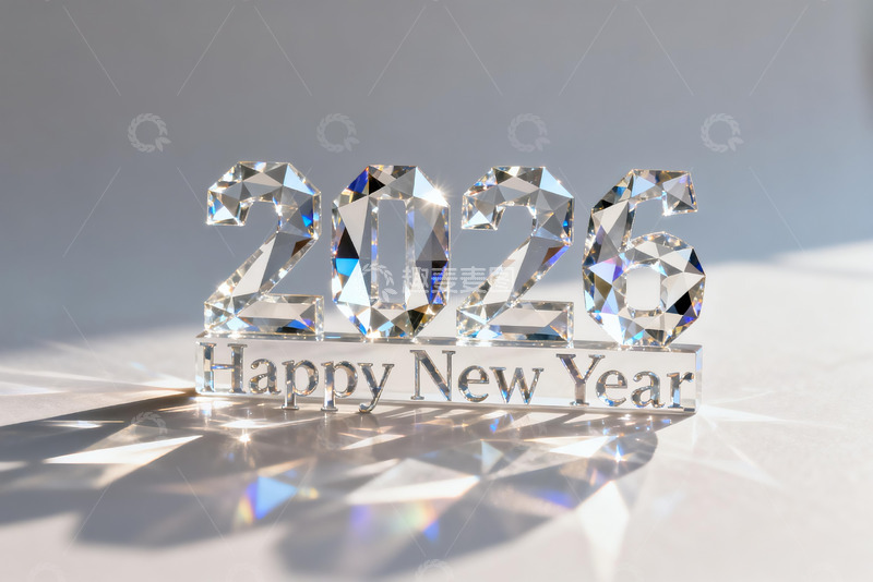 高清大图下载【趣麦麦图】水晶数字2026新年装饰