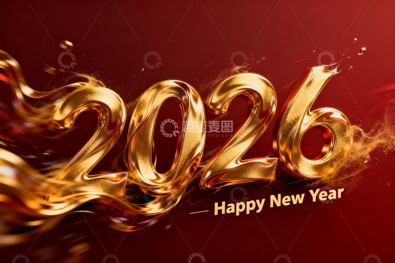 高清大图下载【趣麦麦图】2026金色新年贺图