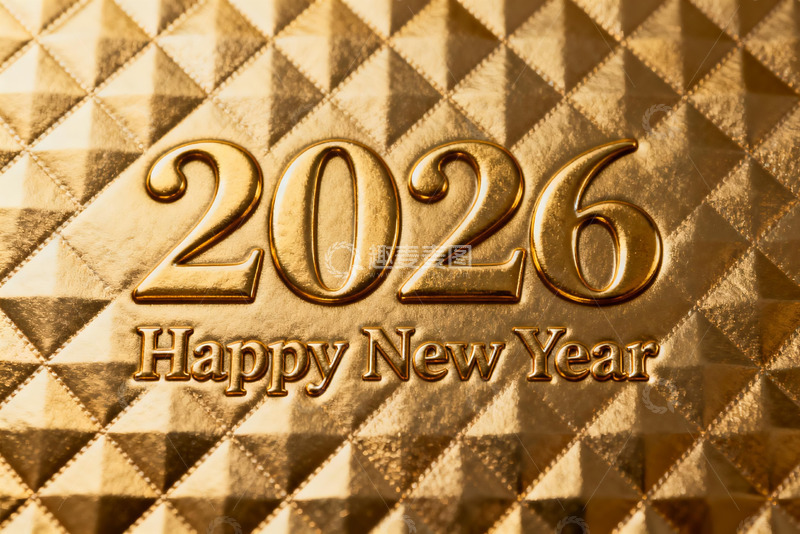 高清大图下载【趣麦麦图】2026新年金色背景贺图