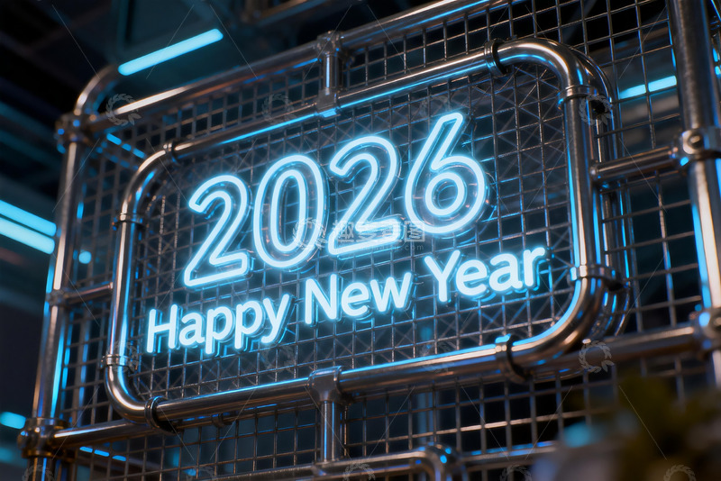 高清大图下载【趣麦麦图】2026新年霓虹灯标识