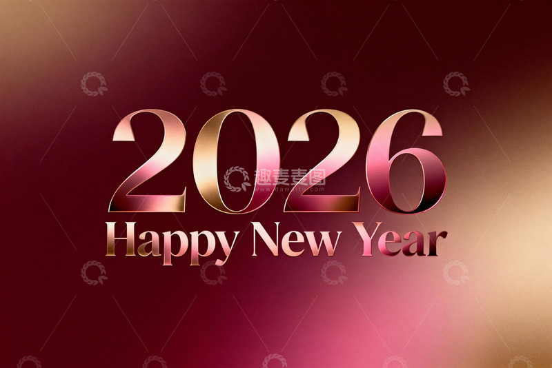 高清大图下载【趣麦麦图】2026新年祝福海报
