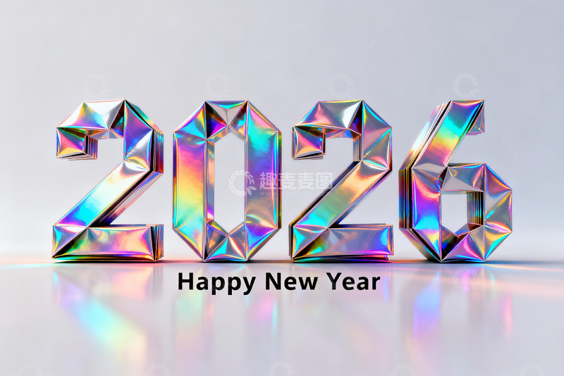 高清大图下载【趣麦麦图】2026年新年数字艺术