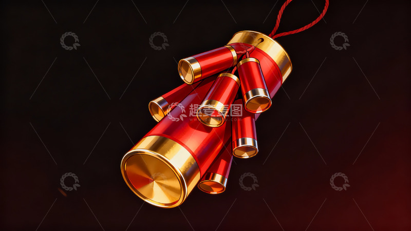 高清大图下载【趣麦麦图】红色鞭炮挂饰