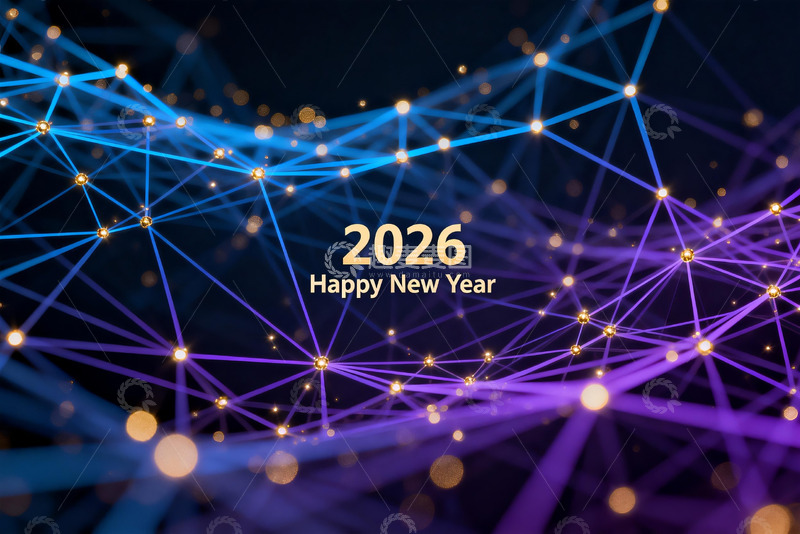 高清大图下载【趣麦麦图】2026新年科技网络背景