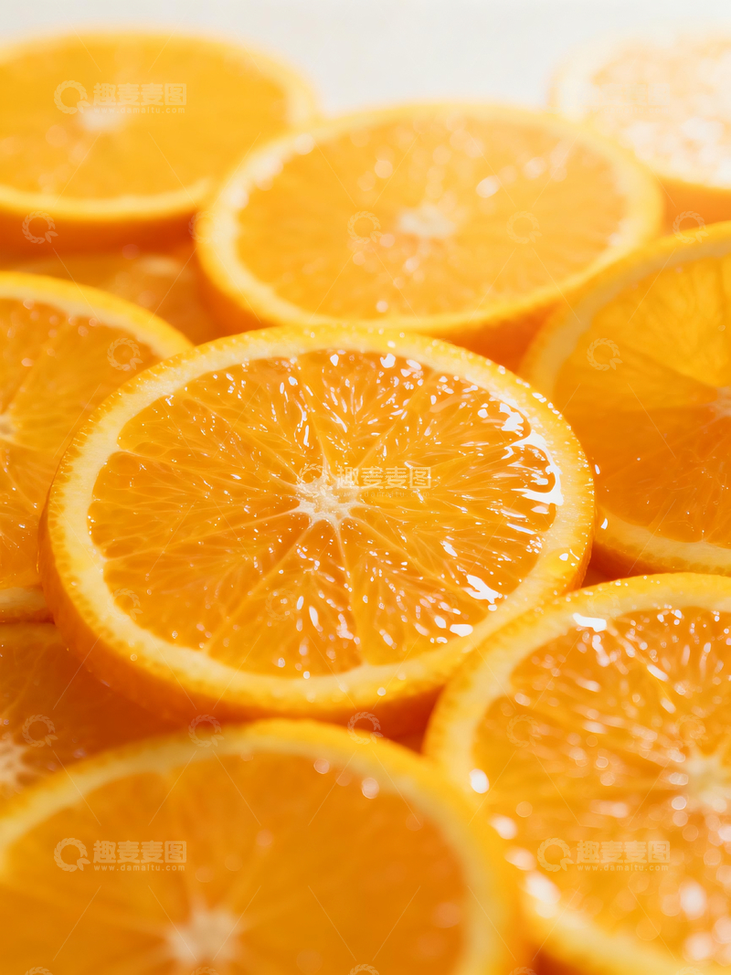 源文件下载【趣麦麦图】橙子切片特写1