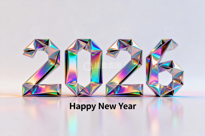 高清大图下载【趣麦麦图】2026年新年庆祝数字艺术
