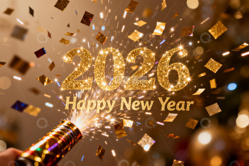 高清大图下载【趣麦麦图】2026新年庆祝烟花场景