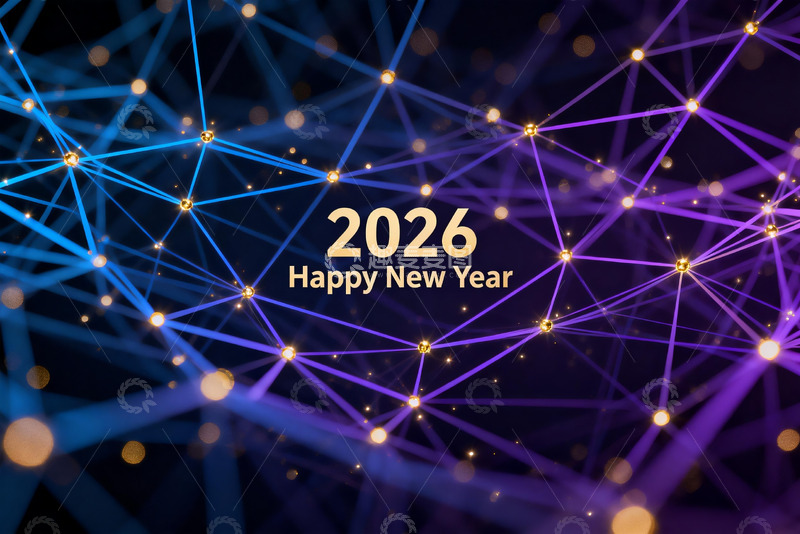 高清大图下载【趣麦麦图】2026新年祝福科技背景