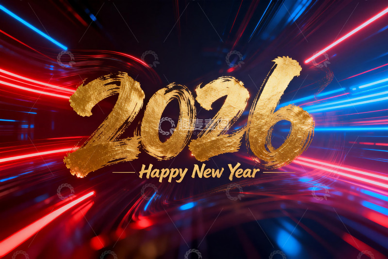 高清大图下载【趣麦麦图】2026新年金色数字背景