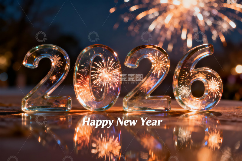 高清大图下载【趣麦麦图】2026新年烟花庆祝场景