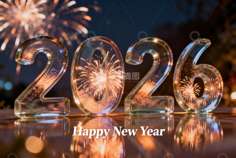 高清大图下载【趣麦麦图】2026新年烟花庆祝场景