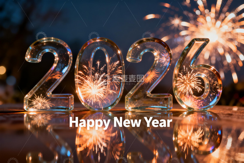 高清大图下载【趣麦麦图】2026新年烟花倒计时