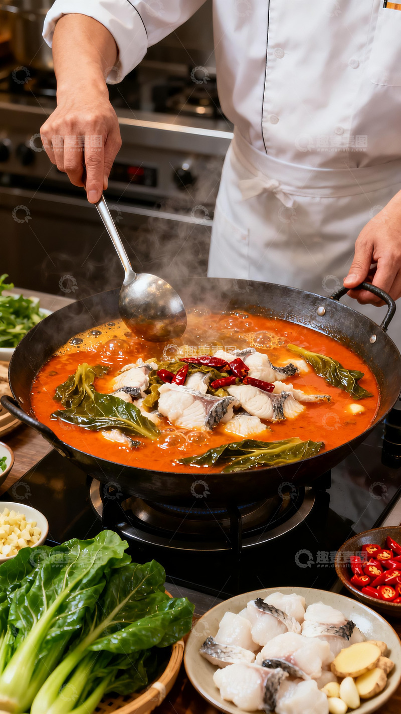 高清大图下载【趣麦麦图】番茄酸汤鱼美食展示1