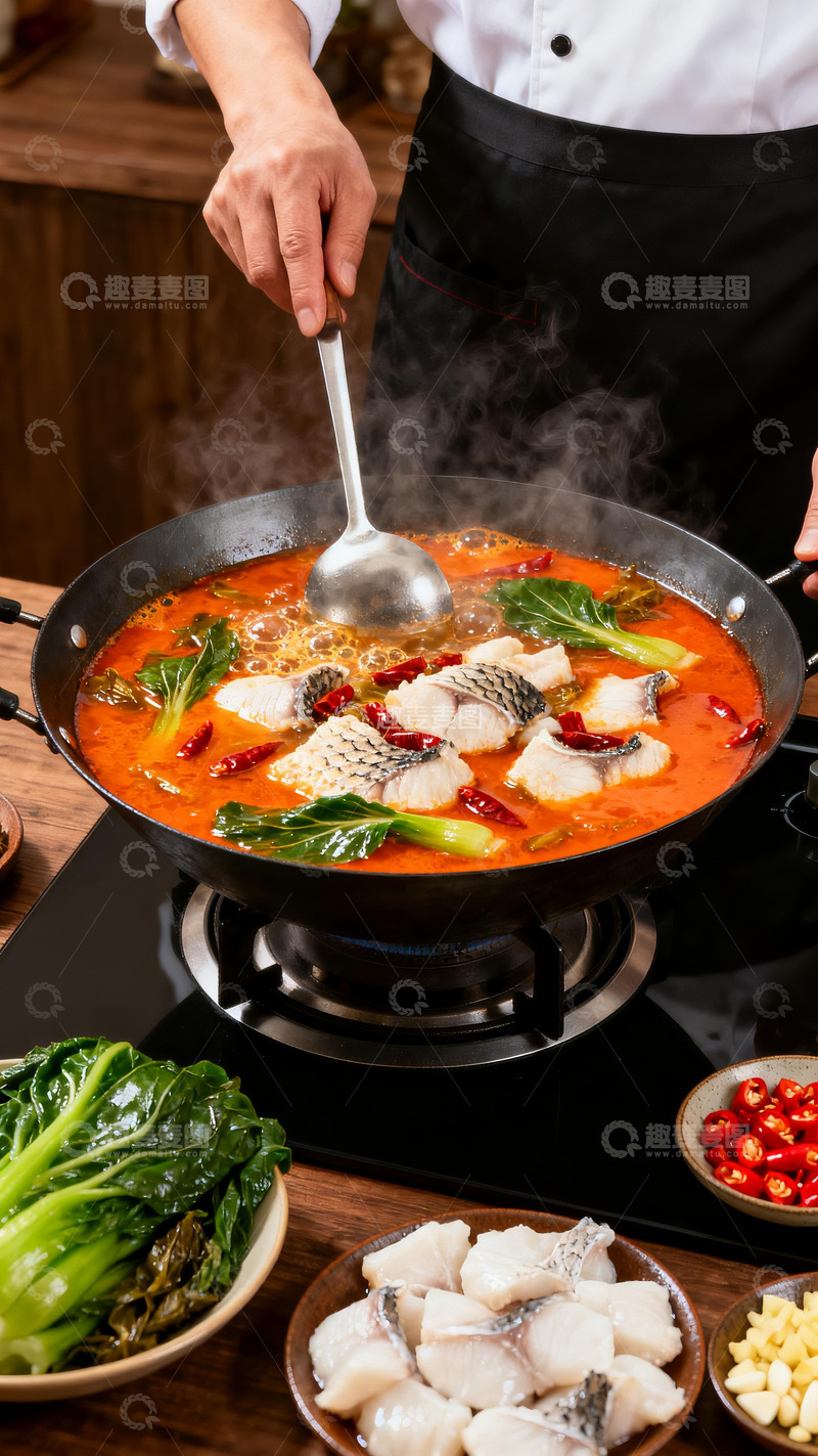 高清大图下载【趣麦麦图】番茄酸汤鱼美食展示4