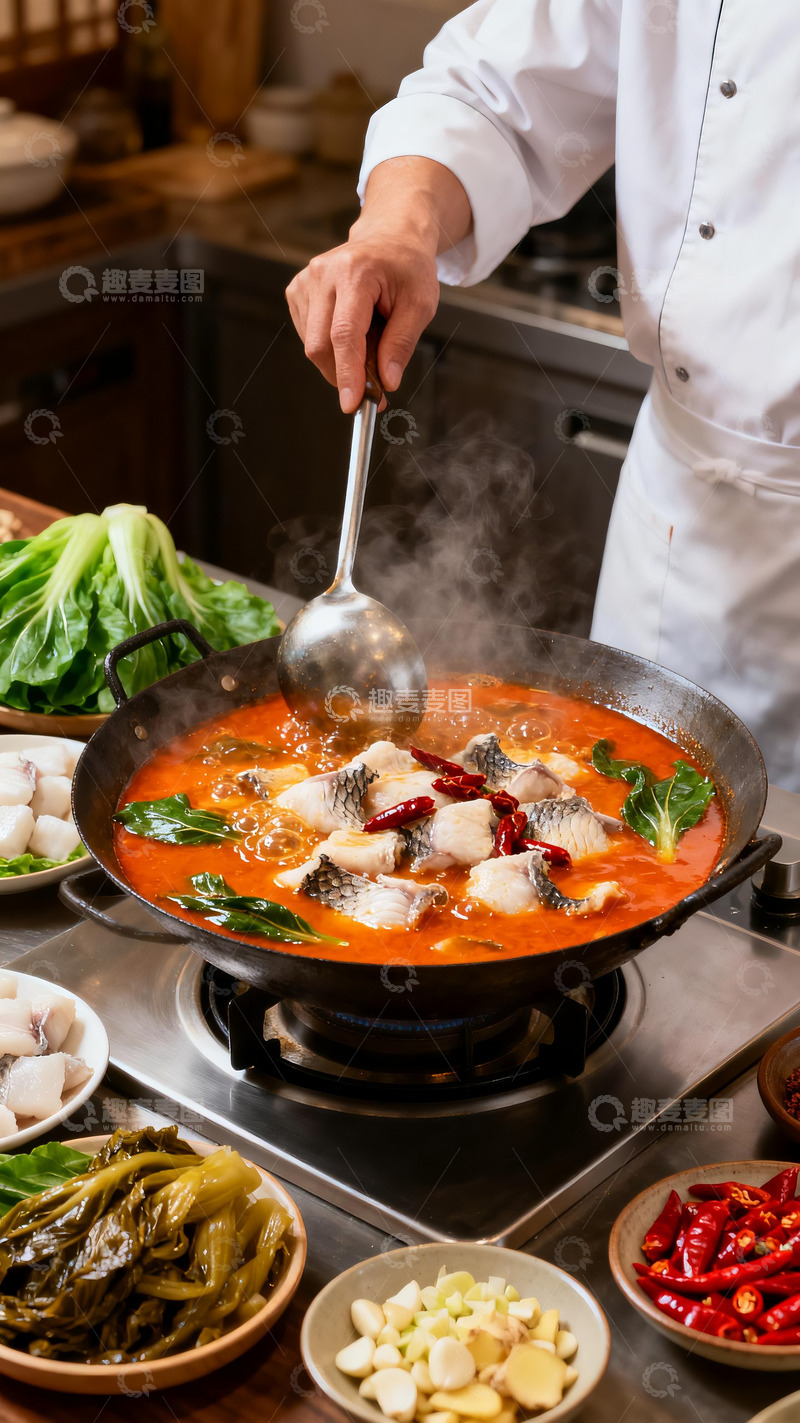 高清大图下载【趣麦麦图】番茄酸汤鱼美食展示2