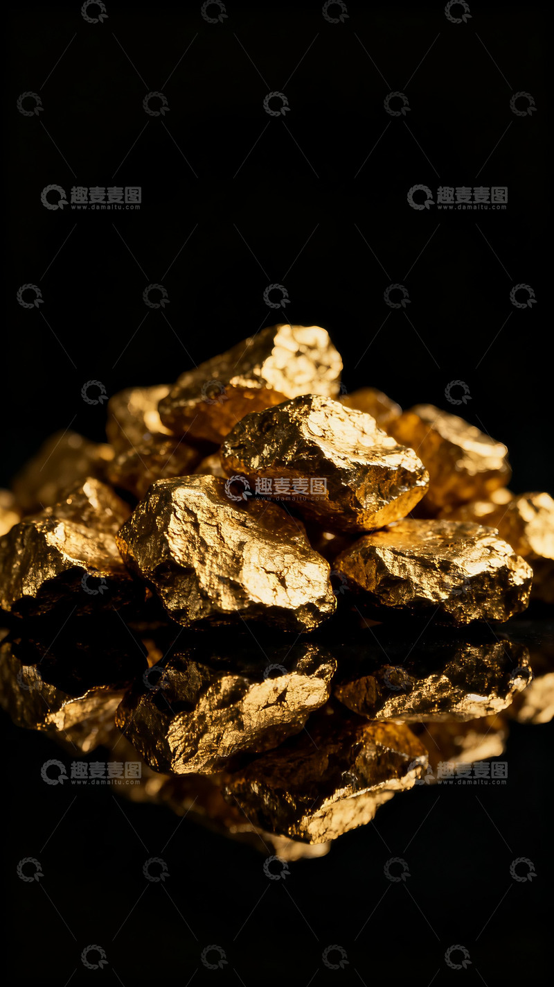 高清大图下载【趣麦麦图】天然金块堆积2