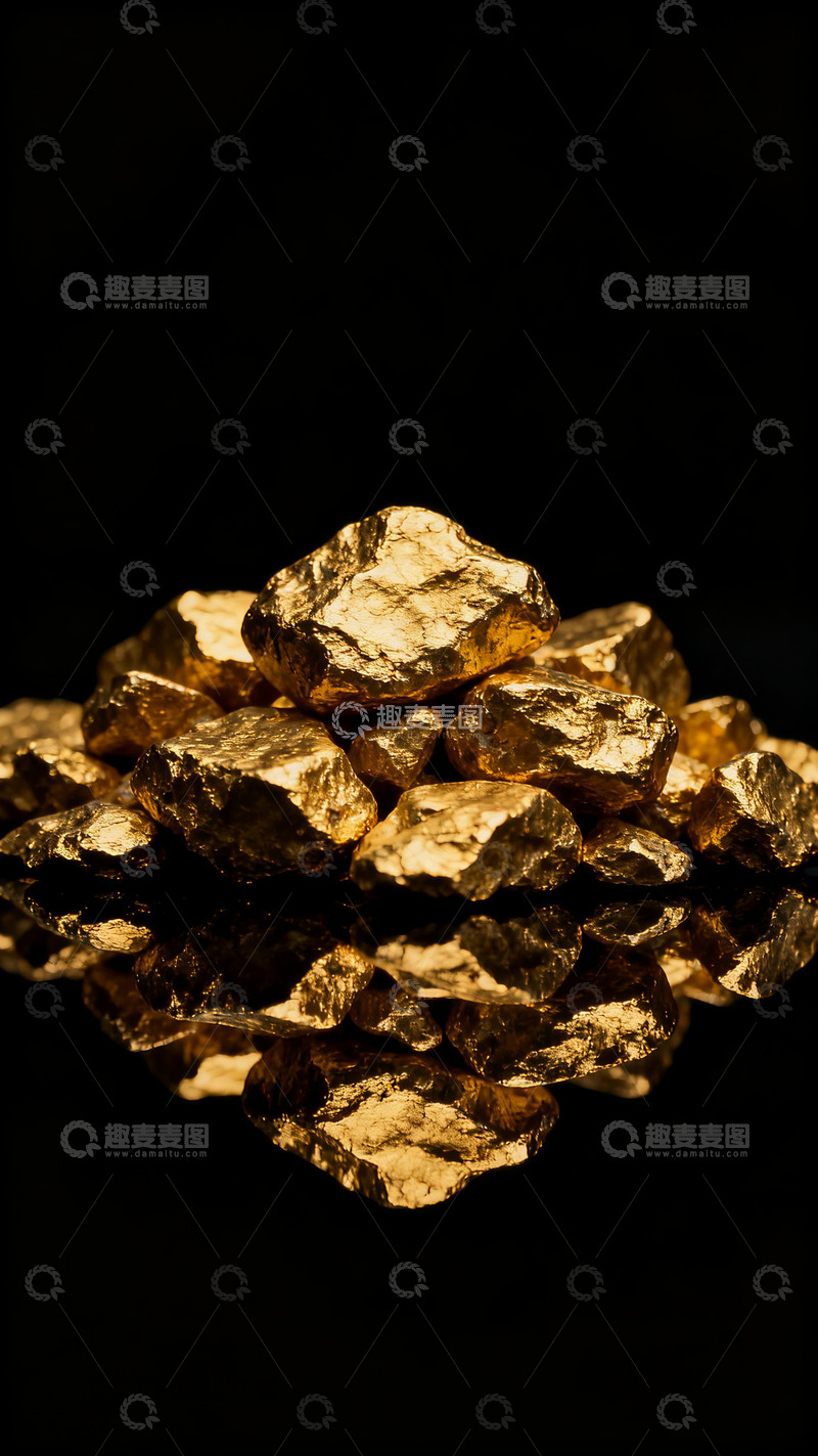 高清大图下载【趣麦麦图】天然金块堆积3