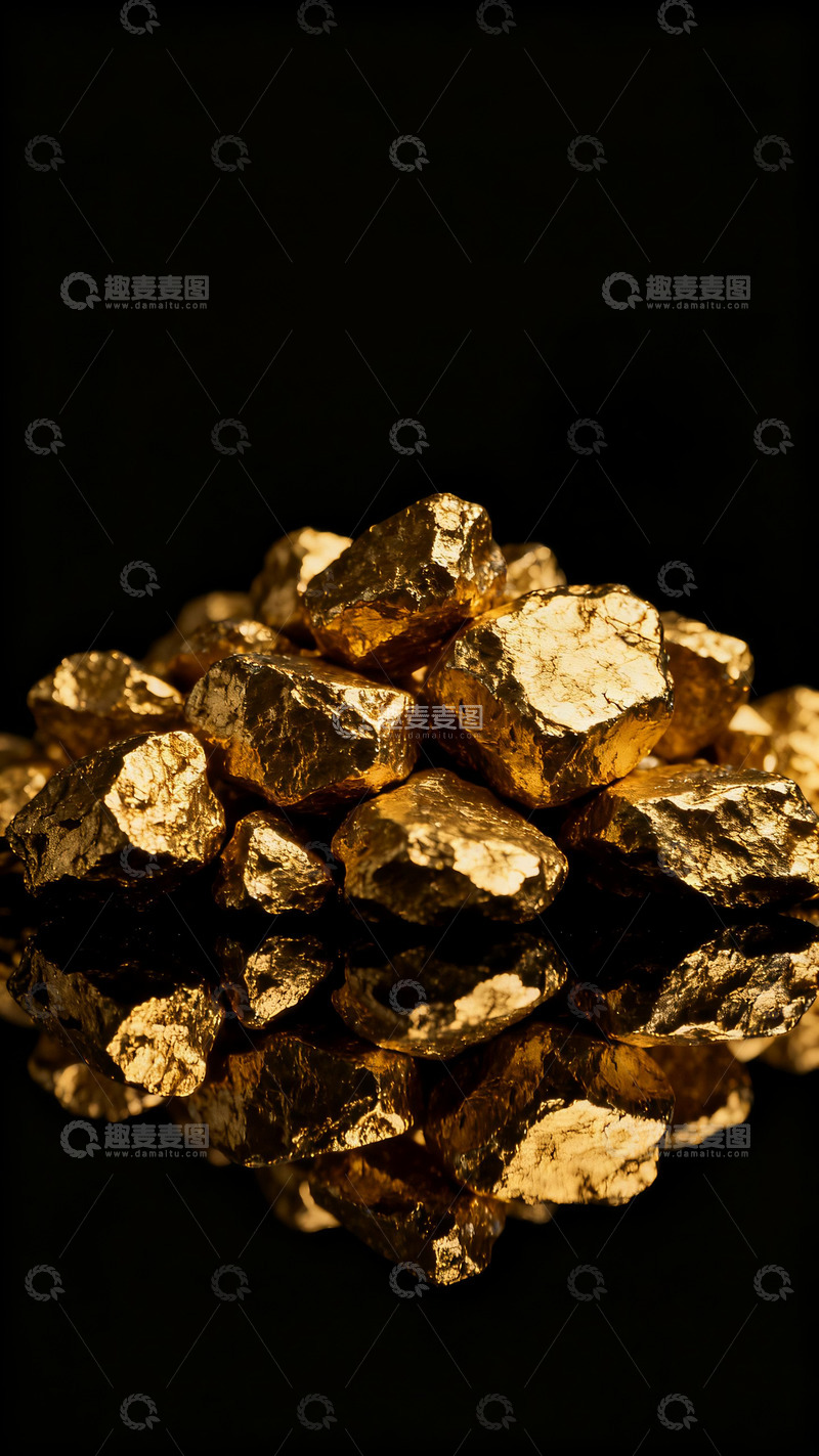 高清大图下载【趣麦麦图】天然金块堆积4