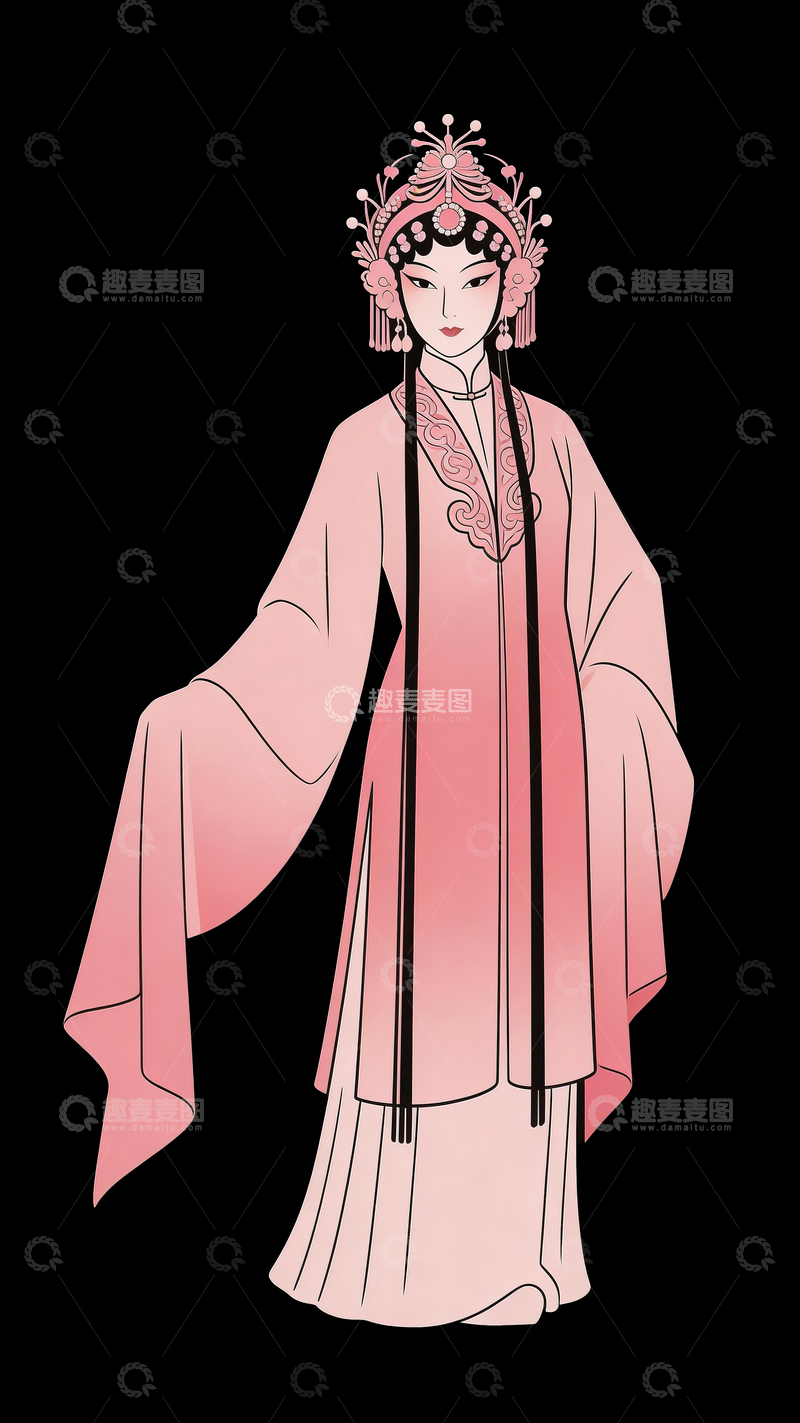 源文件下载【趣麦麦图】粉色戏服京剧花旦8