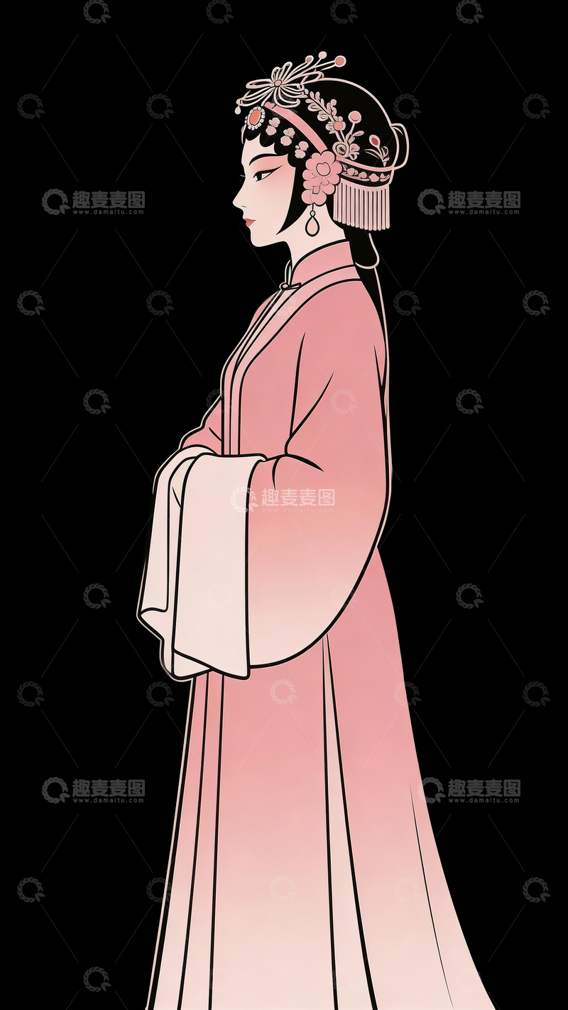 源文件下载【趣麦麦图】粉色戏服京剧花旦7
