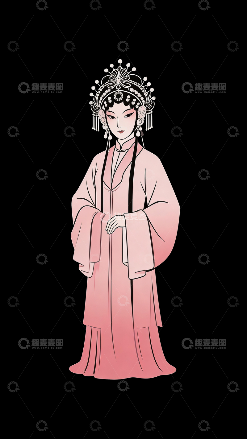 源文件下载【趣麦麦图】粉色戏服京剧花旦4