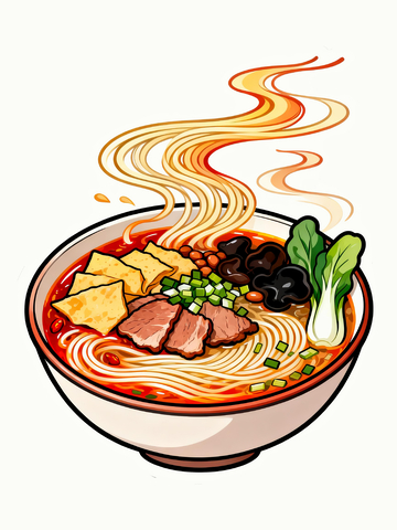 漫画风格螺蛳粉1