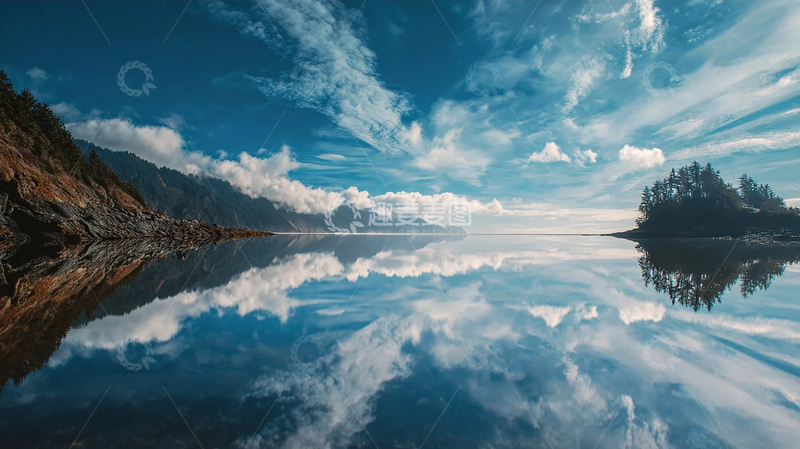 高清大图下载【趣麦麦图】天际之镜：云海倒映的无垠水域