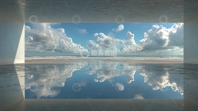 高清大图下载【趣麦麦图】云海倒映的梦幻空间