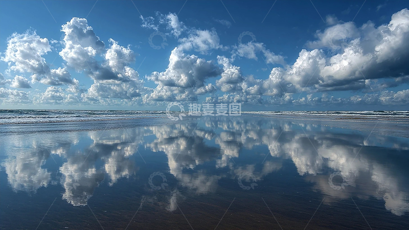 高清大图下载【趣麦麦图】云海映照海面奇观