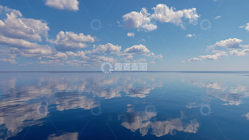 高清大图下载【趣麦麦图】静谧水面上的天空画卷