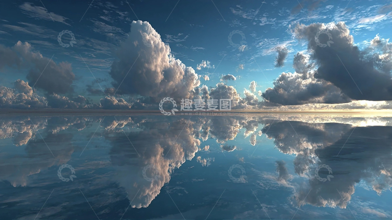 高清大图下载【趣麦麦图】云端漫步：天空与海的交融