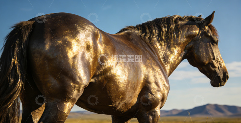 高清大图下载【趣麦麦图】草原骏马自然风光摄影图片