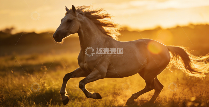 高清大图下载【趣麦麦图】骏马奔腾草原风光摄影