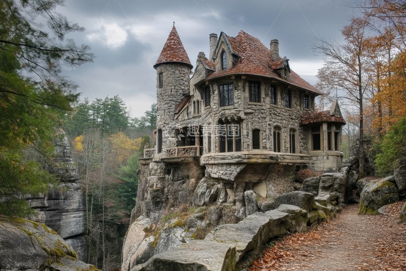 高清大图下载【趣麦麦图】悬崖边上建立的城堡