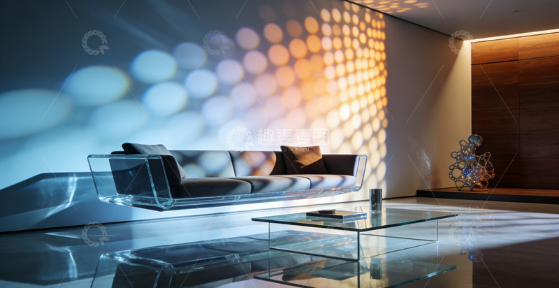 高清大图下载【趣麦麦图】现代风格客厅光影设计展示