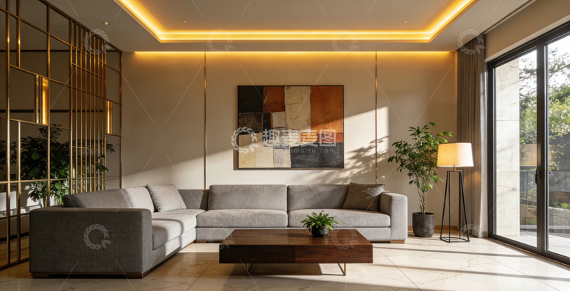 高清大图下载【趣麦麦图】现代简约客厅装饰设计效果图