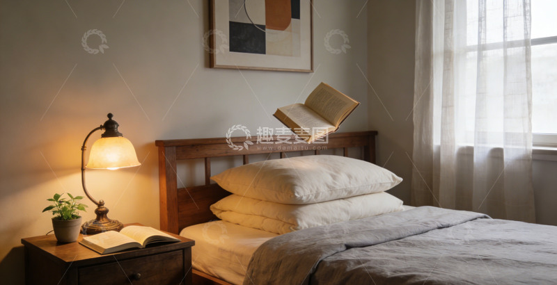 高清大图下载【趣麦麦图】温馨卧室静谧阅读角