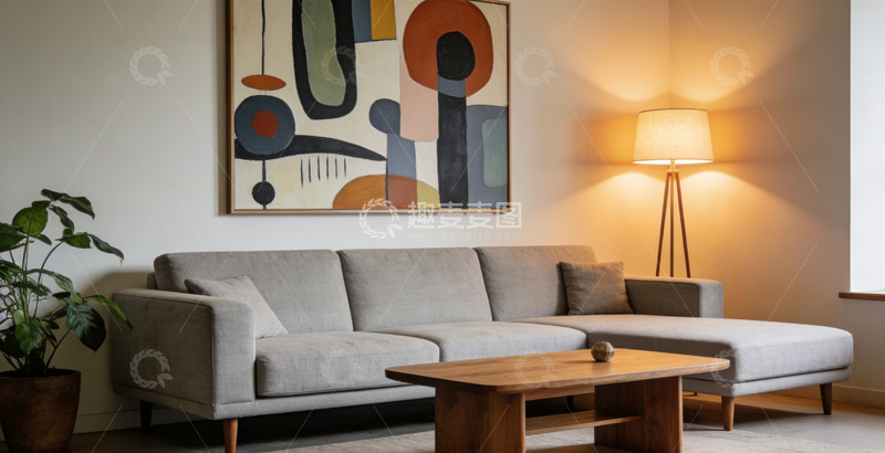高清大图下载【趣麦麦图】简约风客厅布置设计效果