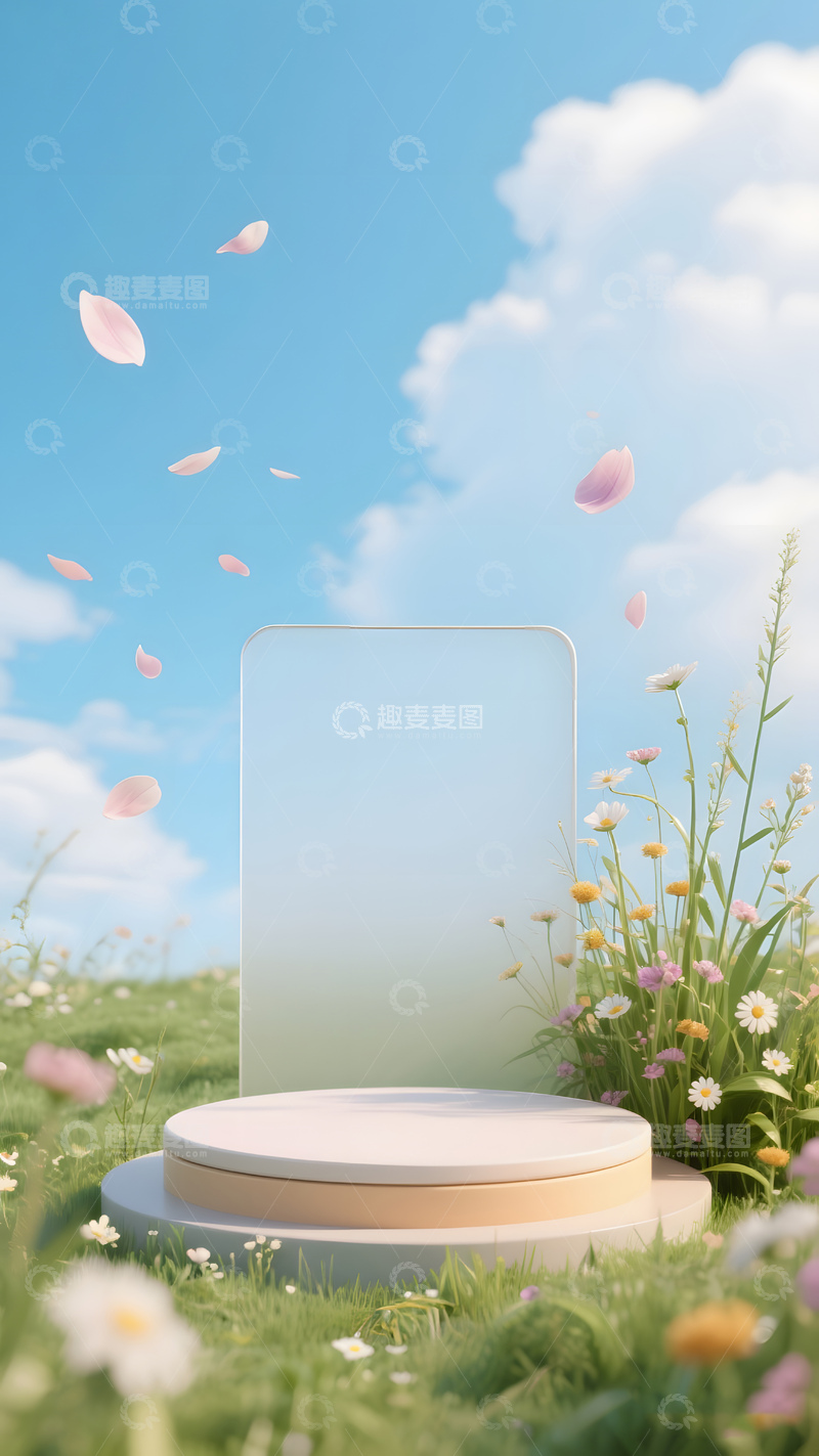 高清大图下载【趣麦麦图】春日花园展示台设计