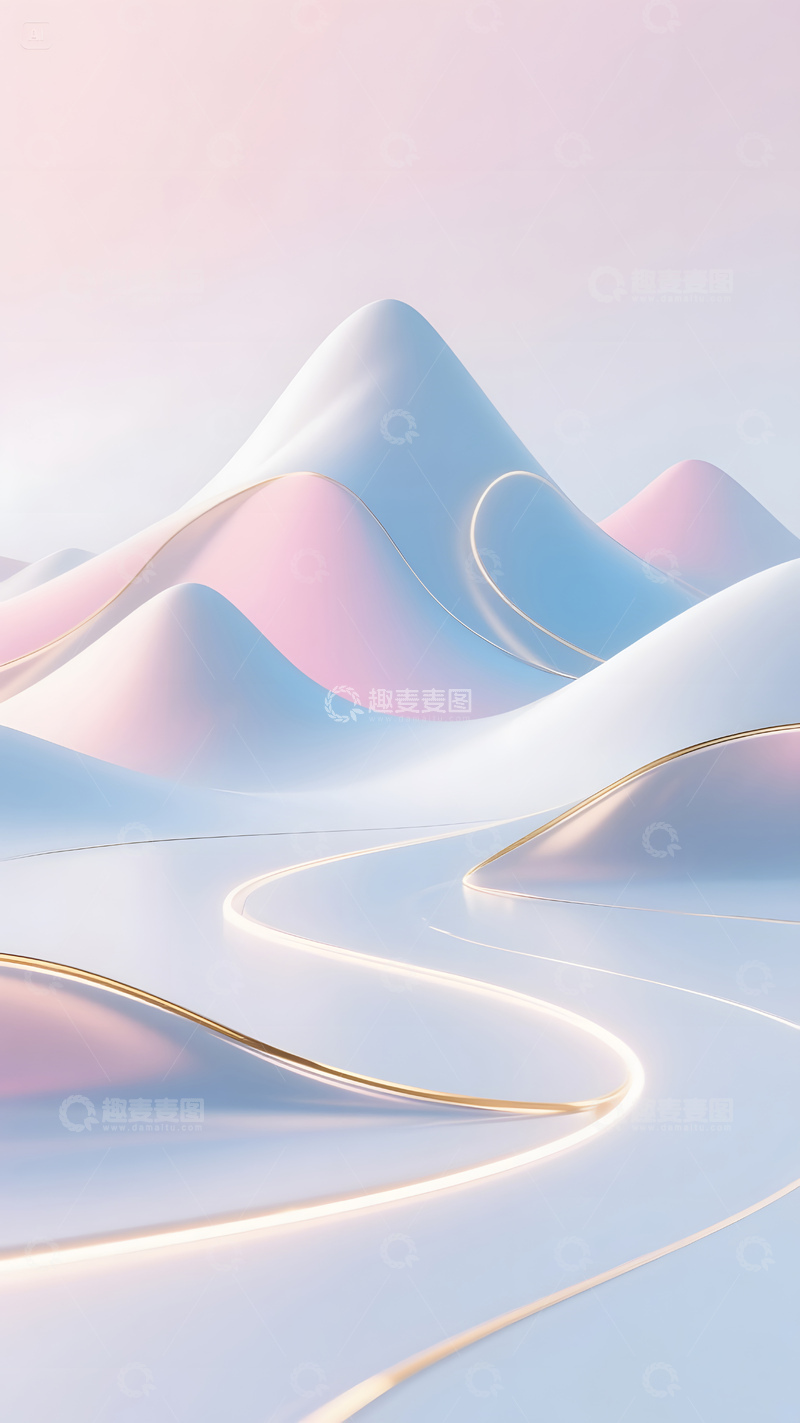 高清大图下载【趣麦麦图】抽象山水梦幻光影设计图