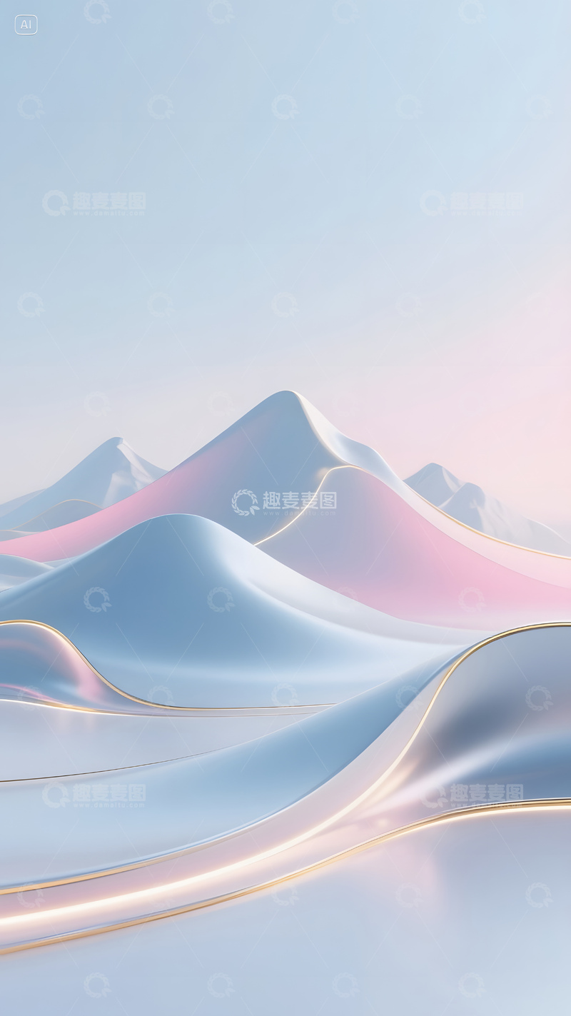 高清大图下载【趣麦麦图】梦幻山水抽象艺术壁纸