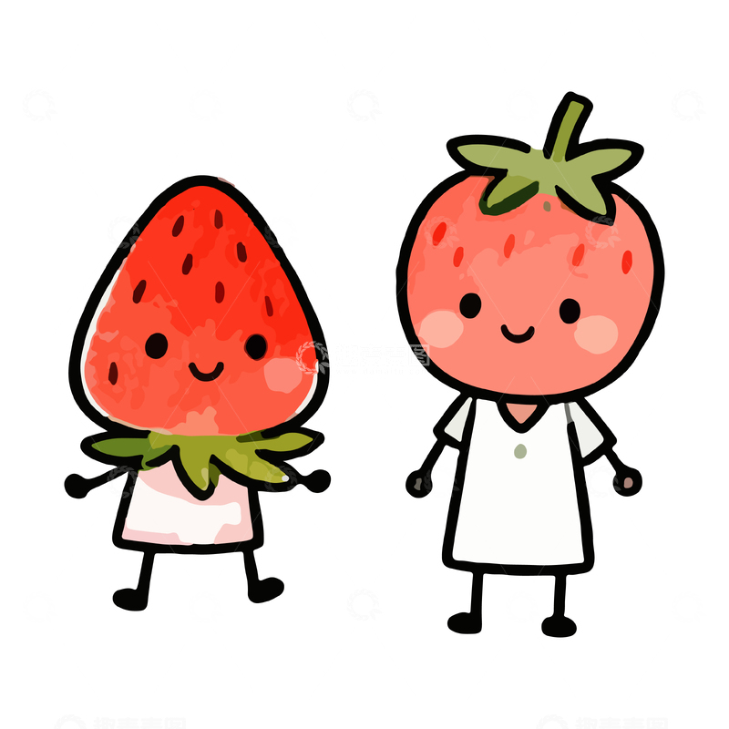 源文件下载【趣麦麦图】卡通草莓人物插画设计素材