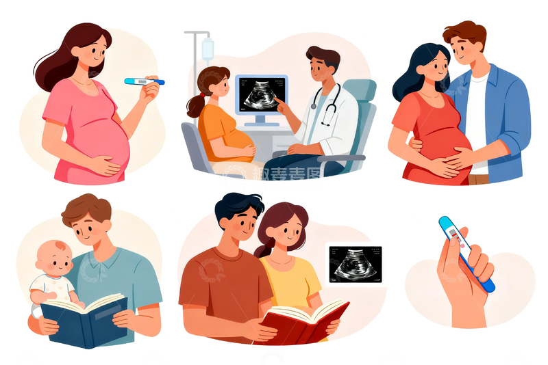 源文件下载【趣麦麦图】扁平插画育儿场景4